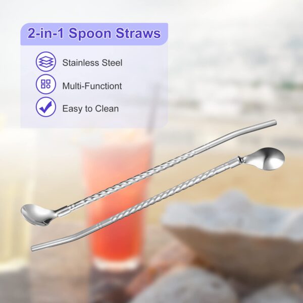 2-in-1 Stainless Steel Spoon Straws (Pack of 3)