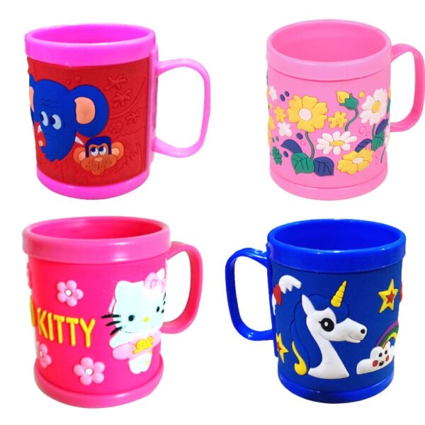 Pack of 2 – Plastic Cartoon Character Mugs for Kids