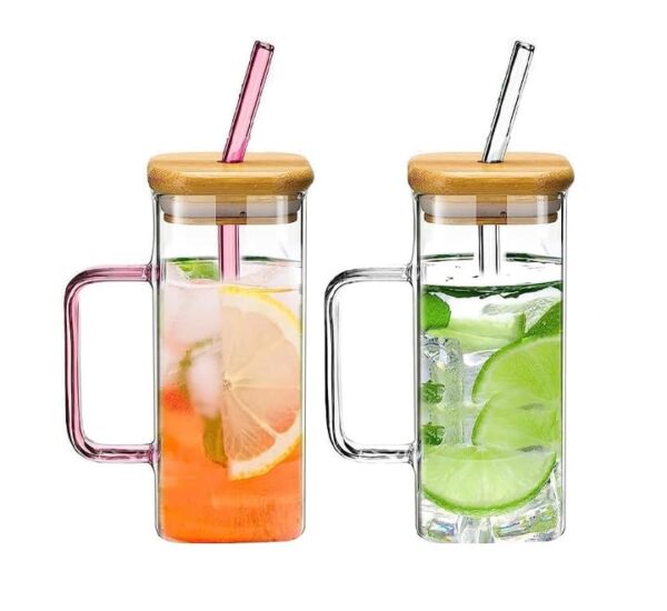 Transparent glass coffee mug